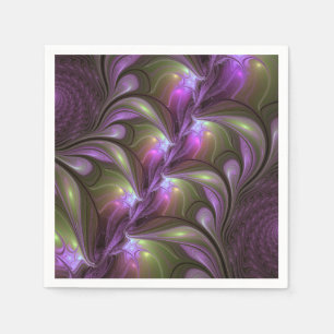 Serviette En Papier Violet Abstrait violet violet kaki fractal