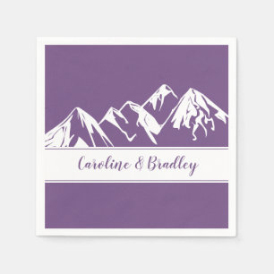Serviette En Papier Violet avec Arrière - plan White Mountain Range  