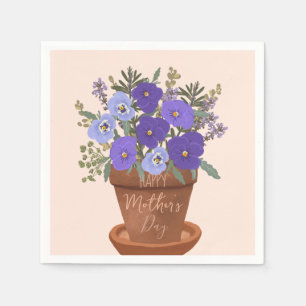 Serviette En Papier Violettes violettes dans un pot – Fleurs pour la f