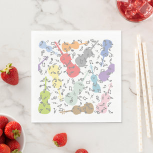 Serviette En Papier Violons Et Notes Musicales
