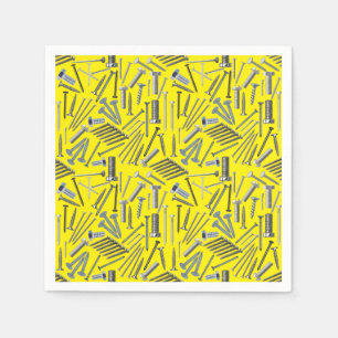 Serviette En Papier Vis et ongles x4 B Jaune G