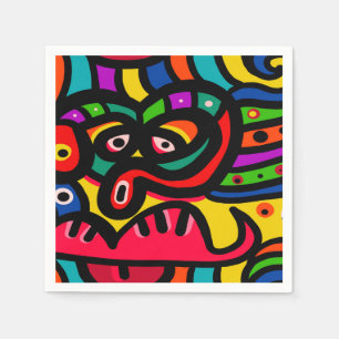 Serviette En Papier Visage d'art Abstrait moderne