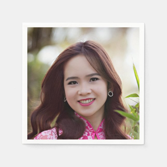 Serviette En Papier Visage photo Selfie | Fun Party (Devant)