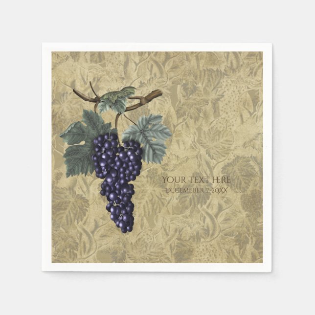 Serviette En Papier Viticulture de vigne pourpre Soirée de dégustation (Devant)
