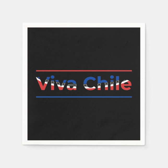 Serviette En Papier Viva Chile - Fiers Drapeau Chilien (Devant)