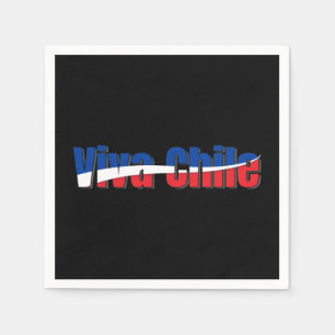 Serviette En Papier Viva Chile Patriotic Country Typographie du drapea