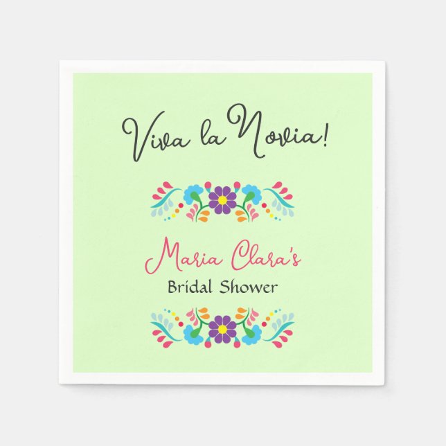 Serviette En Papier Viva la Novia Mexicaine Despedida Fête des mariées (Devant)