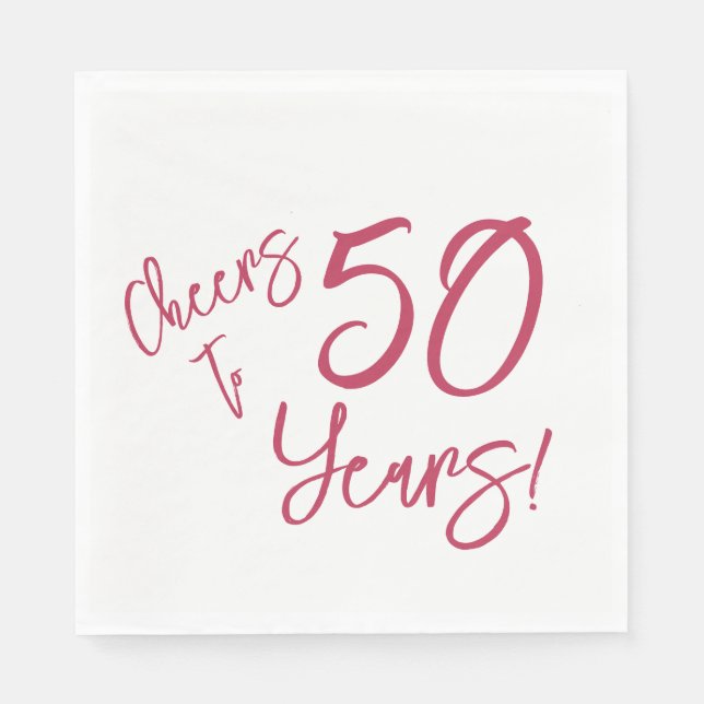 Serviette En Papier Viva Magenta encourage à 50 ans serviettes (Devant)