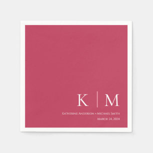 Serviette En Papier Viva Magenta et Mariage blanc