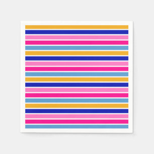 Serviette En Papier Vivid Party de Motif en bande colorée