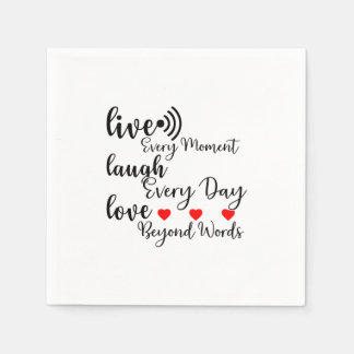 SERVIETTE EN PAPIER VIVRE RIRE AMOUR