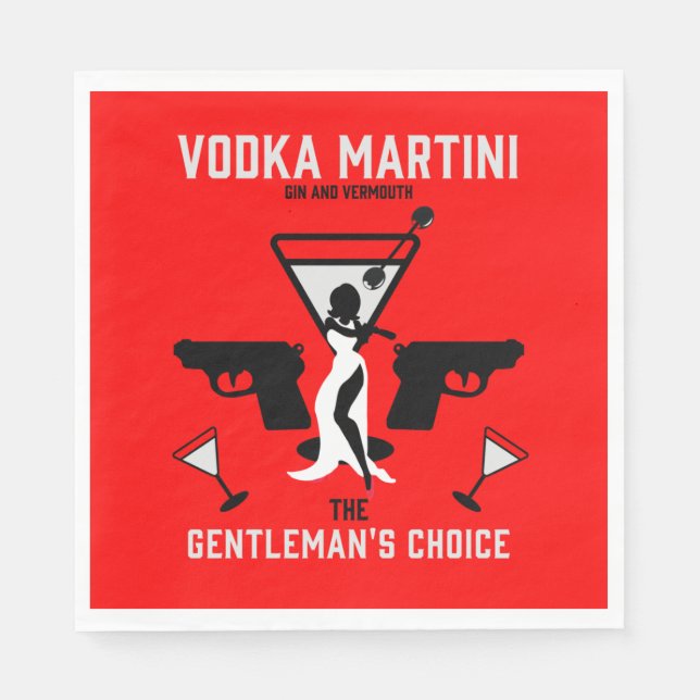 Serviette En Papier Vodka Martini Drink Gift (Devant)