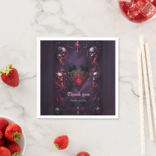 Serviette En Papier Vœux au-delà du voile – Art de mariage gothique 