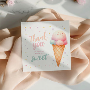 Serviette En Papier Voici la fête d'anniversaire de la crème glacée Sc