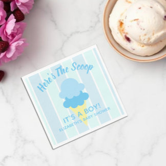 Serviette En Papier Voici le Baby shower d'été de la crème glacée Scoo