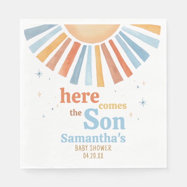 Serviette En Papier Voici le Baby shower du Fils (Devant)