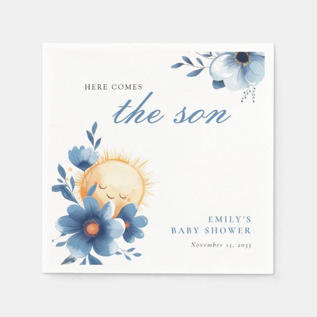 Serviette En Papier Voici le Baby shower du Fils (Devant)