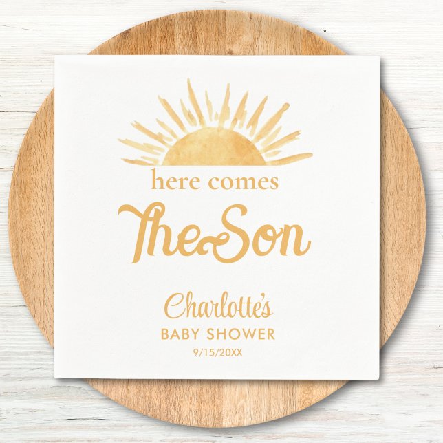 Serviette En Papier Voici Le Baby shower Fils (Créateur téléchargé)