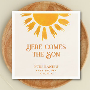 Serviette En Papier Voici Le Baby shower Fils
