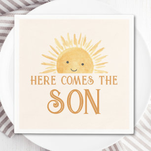 Serviette En Papier Voici Le Baby shower Fils