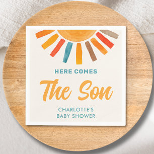 Serviette En Papier Voici Le Baby shower Fils