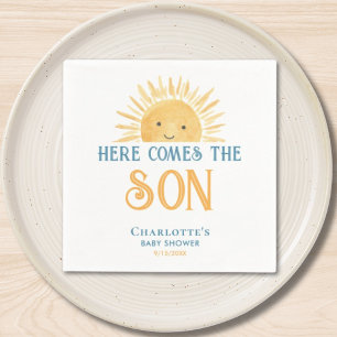 Serviette En Papier Voici Le Baby shower Fils Boy