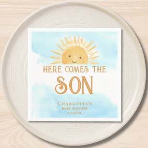 Serviette En Papier Voici Le Baby shower Fils Boy