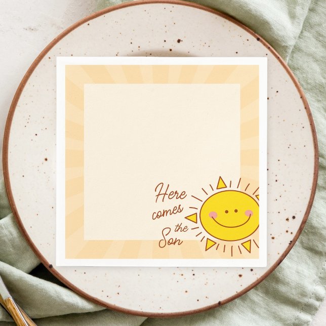 Serviette En Papier Voici Le Baby shower Garçon Son Little Sunshine (Créateur téléchargé)