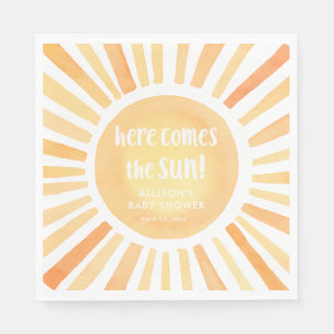 Serviette En Papier Voici le baby shower neutre de genre du soleil