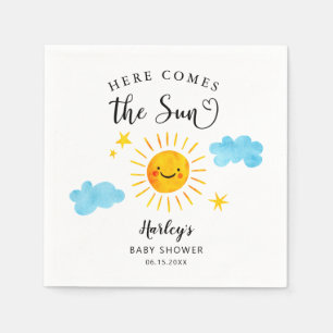 Serviette En Papier Voici Le Baby shower Soleil