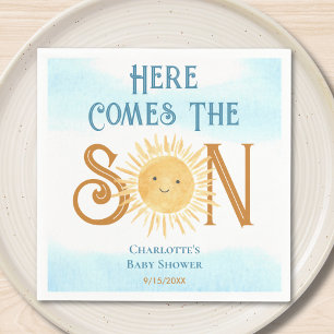 Serviette En Papier Voici Le Baby shower Son