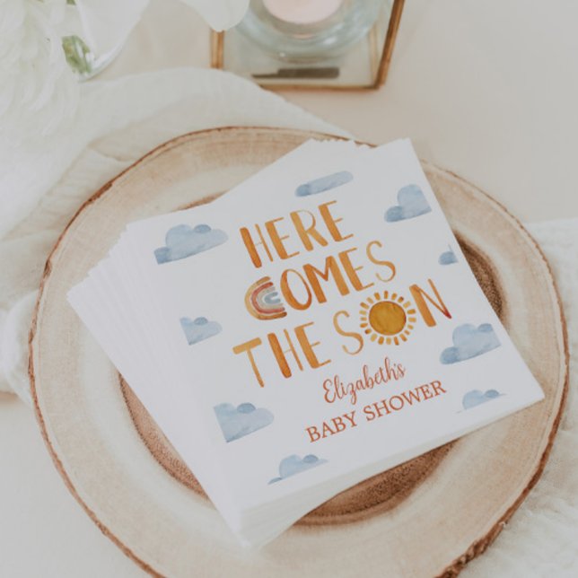Serviette En Papier Voici Le Baby shower Son Sunshine (Créateur téléchargé)