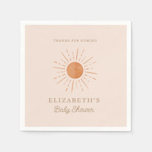 Serviette En Papier Voici le soleil Brûlé Orange Baby shower Soleil