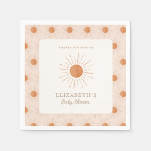 Serviette En Papier Voici le soleil Brûlé Orange Baby shower Soleil