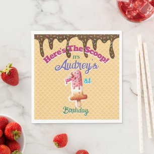 Serviette En Papier Voici l'invitation cornet de gaufre The Scoop