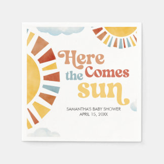 Serviette En Papier Voici venir le soleil Baby Shower