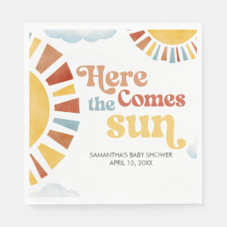 Serviette En Papier Voici venir le soleil Baby Shower