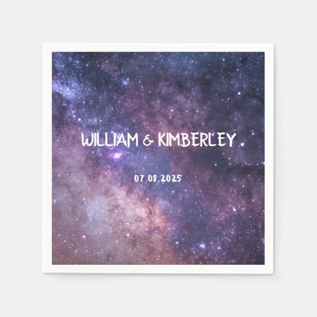 Serviette En Papier Voie Lactée Stars Sky Galaxy Mariage élégant (Devant)