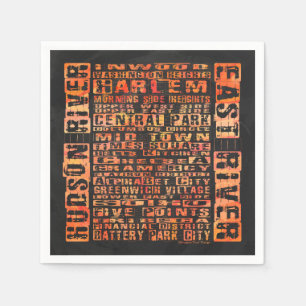 Serviette En Papier Voisinages de NYC oranges