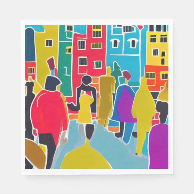 Serviette En Papier Voisins (Devant)