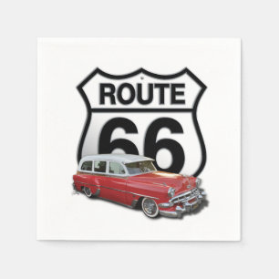 Serviette En Papier Voiture classique Route 66