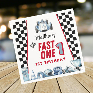 Serviette En Papier Voiture de course Fast One 1er anniversaire garçon