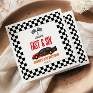 Serviette En Papier Voiture de course Fast & Six Red Flame pour fête d