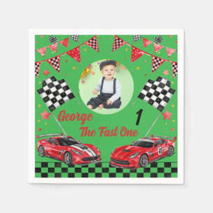 Serviette En Papier Voiture de course rouge et noire Fast One Photo 1e