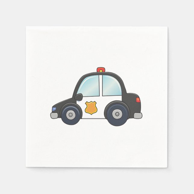 Serviette En Papier Voiture de police personnalisable (Devant)