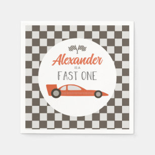 Serviette En Papier Voiture Fast One Red Race Anniversaire