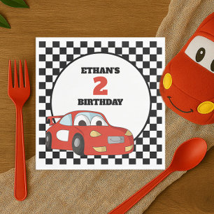 Serviette En Papier Voiture Red Race enfant 2e fête d'anniversaire