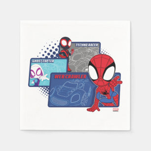 Serviette En Papier Voitures de course de l'équipe Spidey
