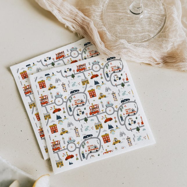 Serviette En Papier Voitures de ville adorable Anniversaire (Créateur téléchargé)