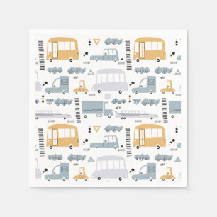 Serviette En Papier Voitures mignonnes dans le Motif de la circulation